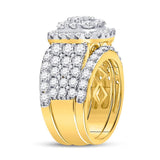 14kt Yellow Gold Round Diamond Bridal Wedding Ring Band Set 3-3/4 Cttw