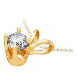 14kt Yellow Gold Womens Round Diamond Solitaire Pendant 1/2 Cttw