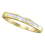 14kt Yellow Gold Womens Baguette Diamond Wedding Band Ring 1/4 Cttw