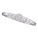 14kt White Gold Round Diamond Cluster Bridal Wedding Engagement Ring 1/6 Cttw