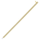 10kt Yellow Gold Womens Round Diamond Fashion Tennis Bracelet 3/4 Cttw