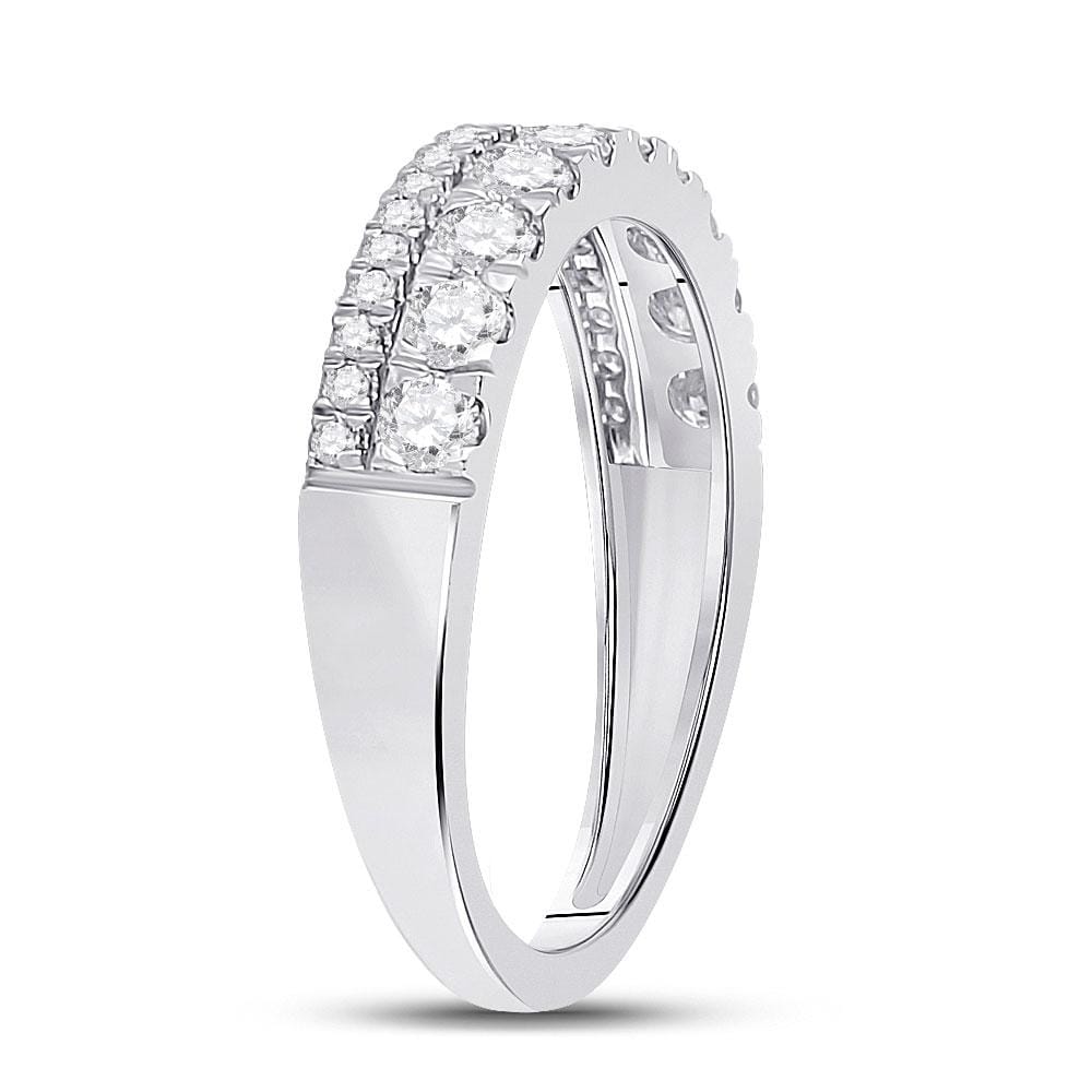 10kt White Gold Womens Round Diamond Anniversary Ring 3/4 Cttw