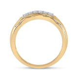 10kt Yellow Gold Mens Round Diamond Wedding Band Ring 3/8 Cttw