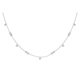 10kt White Gold Womens Round Diamond Fashion Necklace 1/3 Cttw