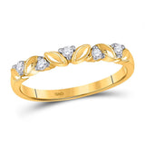 14kt Yellow Gold Womens Round Diamond 5-Stone Stackable Band Ring 1/10 Cttw