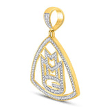 10kt Yellow Gold Mens Round Diamond Maybach Logo Charm Pendant 1/2 Cttw