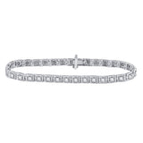 10kt White Gold Womens Round Diamond Fashion Tennis Bracelet 3/4 Cttw