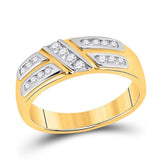 10kt Yellow Gold His Hers Round Diamond Solitaire Matching Wedding Set 1 Cttw