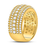 10kt Yellow Gold Mens Round Diamond Statement Band Ring 2-1/2 Cttw