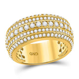 10kt Yellow Gold Mens Round Diamond Statement Band Ring 2-1/2 Cttw