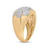 10kt Yellow Gold Mens Round Diamond Fashion Cluster Ring 1/2 Cttw