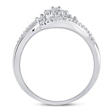 10kt White Gold Womens Round Diamond Cluster Promise Ring 1/5 Cttw
