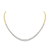 14kt Yellow Gold Womens Round Diamond Tennis Fashion Cluster Necklace 2-1/3 Cttw