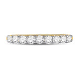 14kt Yellow Gold Womens Round Diamond Single Row Band Ring 1/2 Cttw