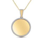 10kt Yellow Gold Mens Round Diamond Circle Picture Memory Pendant 5/8 Cttw