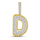 10kt Yellow Gold Mens Round Diamond "D" Charm Pendant 1 Cttw