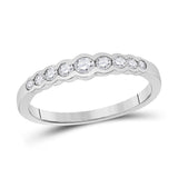 10kt White Gold Womens Round Diamond Stackable Band Ring 1/3 Cttw