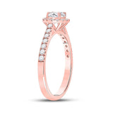 14kt Rose Gold Round Diamond Solitaire Bridal Wedding Engagement Ring /8 Cttw