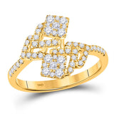 14kt Yellow Gold Womens Round Diamond Fashion Ring 1/2 Cttw