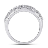 14kt White Gold Womens Round Diamond Scattered Fashion Ring 3/8 Cttw