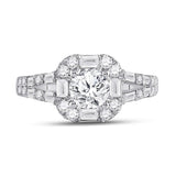 14kt White Gold Round Diamond Solitaire Bridal Wedding Engagement Ring 1-3/4 Cttw