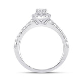 14kt White Gold Round Diamond Solitaire Bridal Wedding Engagement Ring /8 Cttw