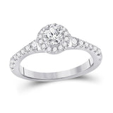 14kt White Gold Round Diamond Solitaire Bridal Wedding Engagement Ring /8 Cttw