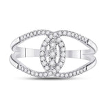 14kt White Gold Womens Round Diamond Fashion 3-stone Ring 1/5 Cttw