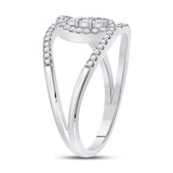 14kt White Gold Womens Round Diamond Fashion 3-stone Ring 1/5 Cttw