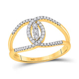 14kt Yellow Gold Womens Round Diamond Fashion 3-stone Ring 1/5 Cttw