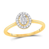 14kt Yellow Gold Womens Round Diamond Oval Ring 1/6 Cttw