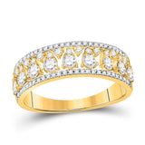 14kt Yellow Gold Womens Round Diamond Band Ring 3/4 Cttw