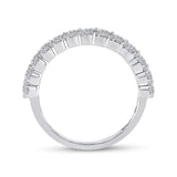 14kt White Gold Baguette Diamond Bridal Wedding Ring Band Set 1-/8 Cttw