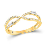 14kt Yellow Gold Womens Baguette Diamond Fashion Ring 1/6 Cttw