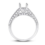 14kt White Gold Womens Round Diamond Semi-Mount Setting Bridal Wedding Engagement Ring