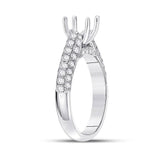 14kt White Gold Womens Round Diamond Semi-Mount Setting Bridal Wedding Engagement Ring