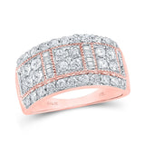 14kt Rose Gold Womens Baguette Diamond Right-Hand Anniversary Ring 1-3/8 Cttw