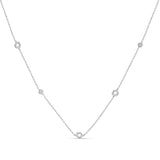 14kt White Gold Womens Round Diamond Geometric Fashion Necklace 1/4 Cttw