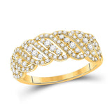 14kt Yellow Gold Womens Round Diamond Anniversary Ring 5/8 Cttw