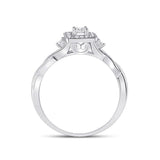 14kt White Gold Womens Princess Diamond Solitaire Promise Ring 1/5 Cttw