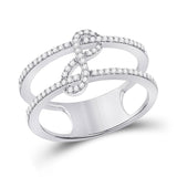 10kt White Gold Womens Round Diamond Negative Space Infinity Ring 1/5 Cttw