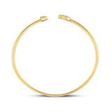 10kt Yellow Gold Womens Round Diamond Arrow Bangle Bracelet 1/10 Cttw