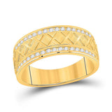 10kt Yellow Gold Mens Round Diamond Wedding Machine Set Band Ring 1/2 Cttw