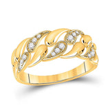 14kt Yellow Gold Womens Round Diamond Band Ring 1/6 Cttw
