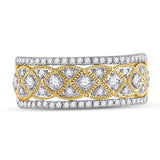 14kt Yellow Gold Womens Round Diamond Band Ring 1/2 Cttw