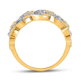 14kt Yellow Gold Womens Round Diamond Woven Fashion Ring 5/8 Cttw