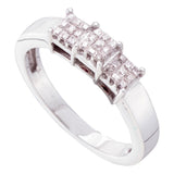14kt White Gold Princess Diamond 3-stone Bridal Wedding Engagement Ring 1/4 Cttw