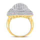 14kt Yellow Gold Womens Round Diamond Teardrop Cluster Ring 2-1/5 Cttw