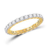 14kt Yellow Gold Womens Round Diamond Eternity Wedding Band 1-1/2 Cttw Size