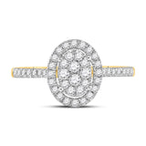10kt Yellow Gold Round Diamond Cluster Bridal Wedding Engagement Ring 1/2 Cttw